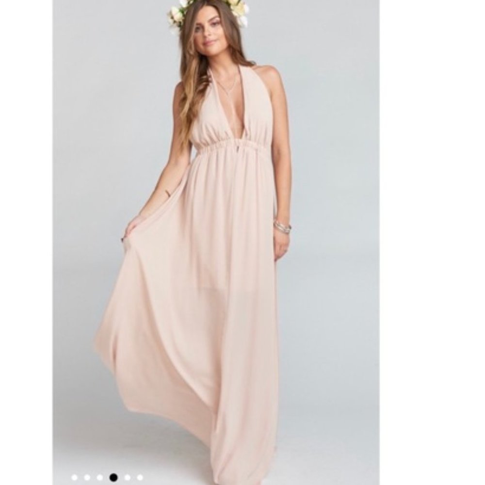Show Me Your Mumu Luna Halter Maxi Dusty Blush
